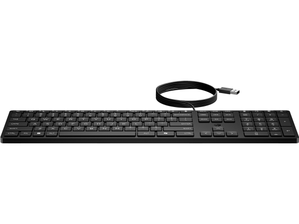 Hp Kablet Desktop 320K-Tastatur, Fuld Størrelse (100 %), Ledningsført, Usb, Membran, Sort