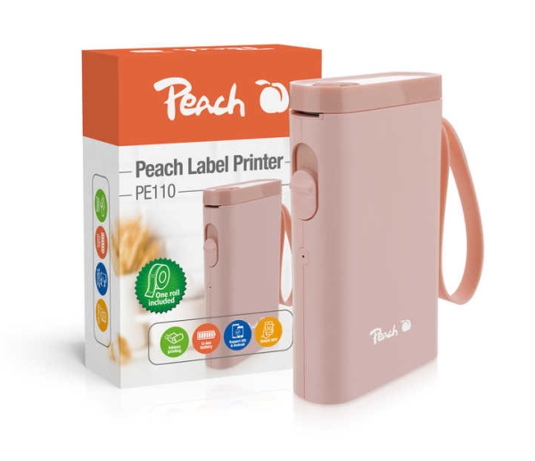 Peach Pe110, Direkte Termisk, 203 X 203 Dpi, 60 Mm/Sek., Trådløs, Indbygget Batteri, Lyserød