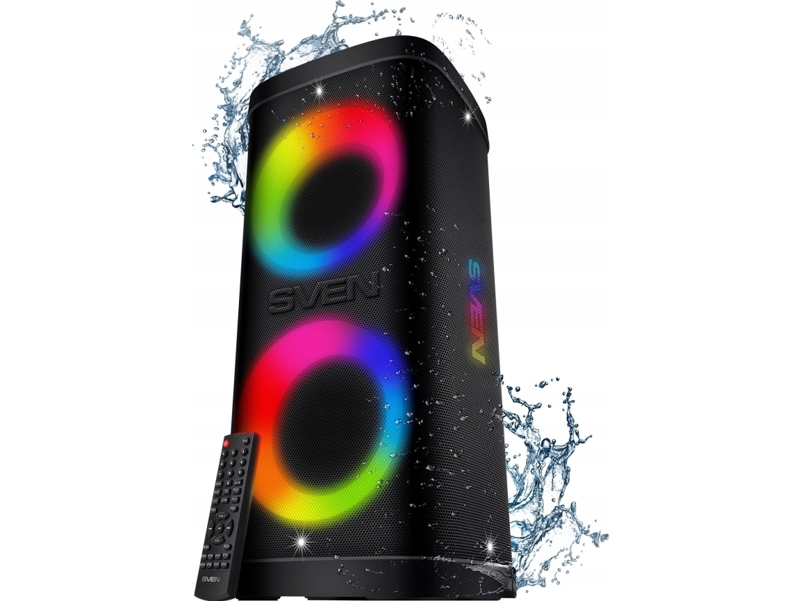 Nešiojamas Garsiakalbis Sven Ps-950, Juodas, Galia 2X80w (Rms), Tws, Bluetooth, Ipx4, Fm, Usb, Micro Sd, Led Ekranas, Ličio Baterija