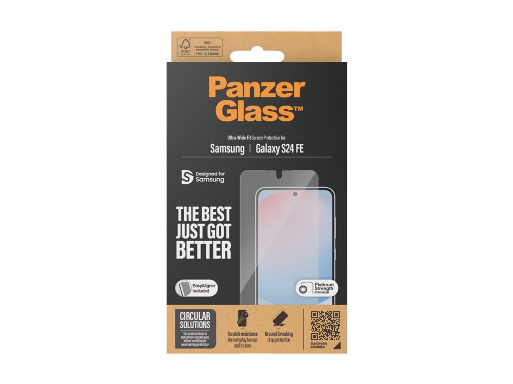 PanzerGlass - Skärmskydd för mobiltelefon - ultra-bred passform med aligner - glas - för Samsung Galaxy S24 FE | Datorer & Surfplattor - Tillbehör till surfplattor - Covers & Väskor | GameStuff