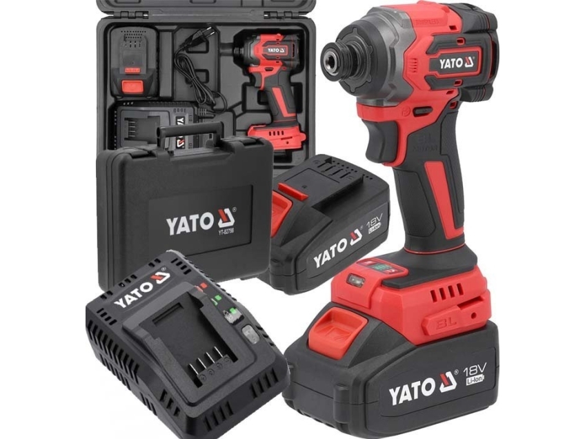 YATO slagboremaskine 18V 230Nm HEX 6,35mm 1x4,0Ah