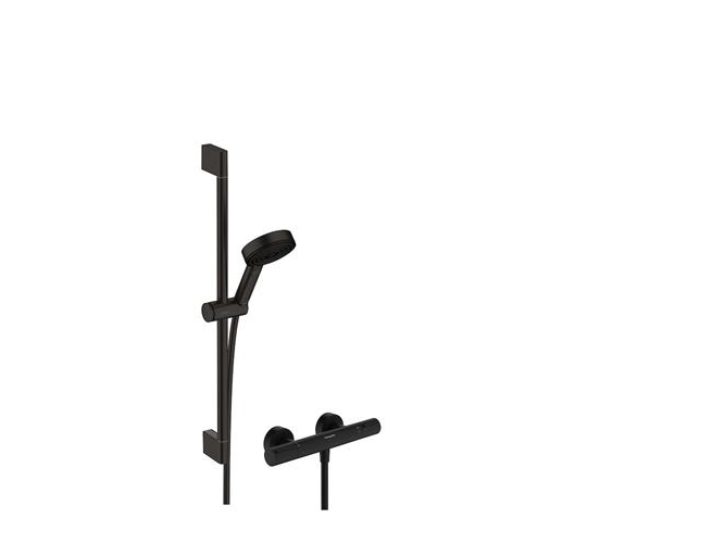 HG Pulsify Select S - Brusesystem 105 m. termostat & bruserstang 65 cm Mat Sort | VVS Artiklar - Badrum - Duschset & Tillbehör | GameStuff