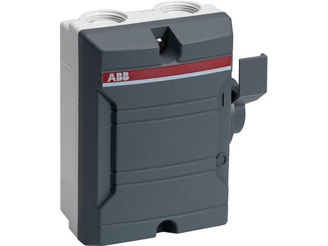 Abb Sikkerhedsafbryder 4 Polet 25A 4 Udslag Til M32, Ip65 Grå Med Sort Greb