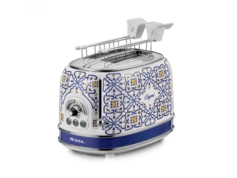 Ariete 0155/0C, 2 skivor, Vit, Ljusblå, Metall, 810 W, 220-240 V, 50/60 hz | Köksapparater - Bröd & Rostat bröd - Brödrost | GameStuff