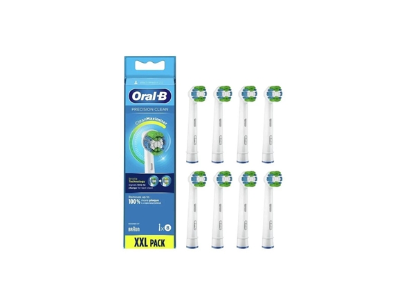 Oral-B Austauschbare Zahnbürstenköpfe Cleanmaximiser Precision Clean (8 Köpfe) Weiß