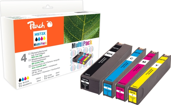 Peach Pi300-750, Hohe (Xl-) Ausbeute, Schwarz, Cyan, Magenta, Gelb, 219 Ml, 110 Ml, 4 Stück(E), Kombi-Packung