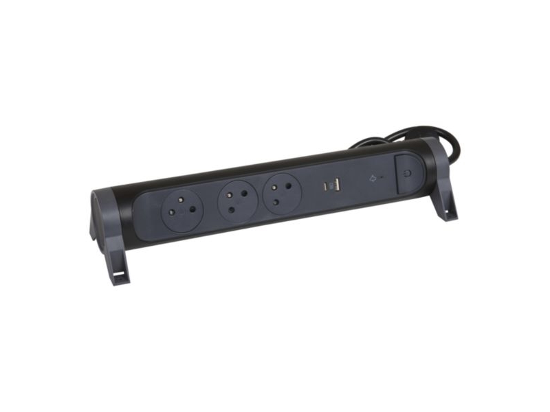 Beskyttende Forlængerkabel 3x2pz Usb A/c 1 5 M Sort