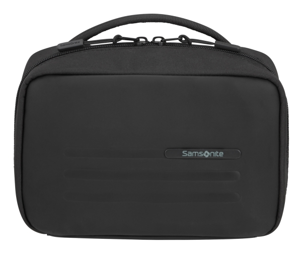 Samsonite Stackd Toilet Kit, Kulturbeutel, Schwarz, Polyurethan (Pu), Recyceltes Polyethylenterephthalat (Rpet), Einfarbig, Reißverschluss, 220 Mm