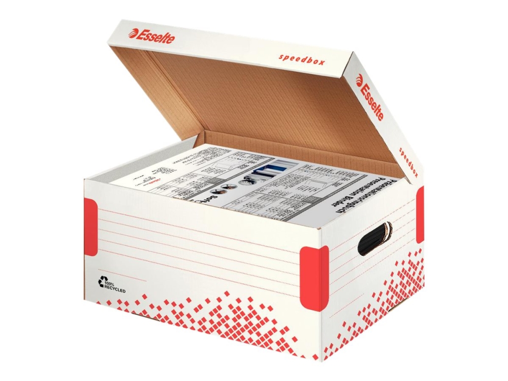 Esselte Speedbox - Opbevaringsboks - Für A4, Foolscap - Hvid