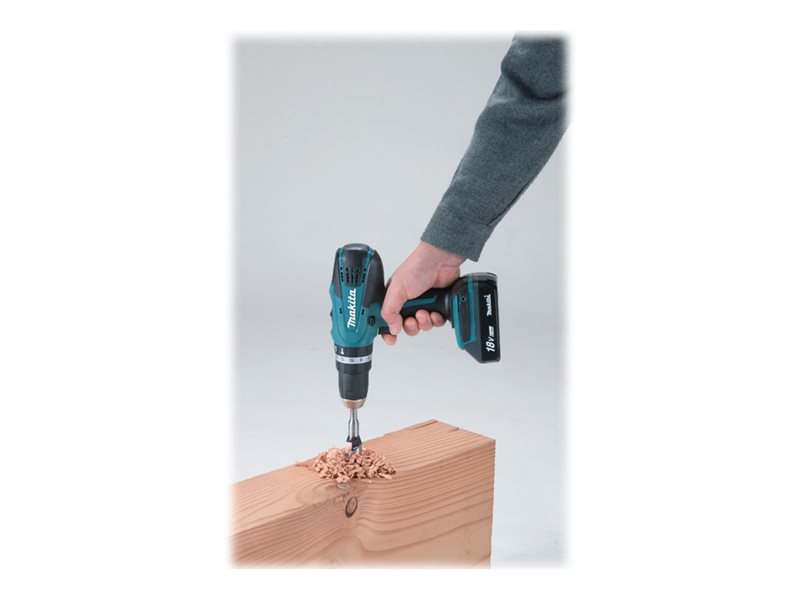 Makita HP457DWE10 - Hammerbor/skruemaskine - ledningfri - 2-hastigheders - nøgleløs borepatron 13 mm - 42 N·m - 2 batterier - 18 V
