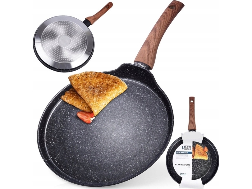 Vilde Induktiokaasulla toimiva pannukakkupannu tarttumaton graniitti VILDE 24 cm