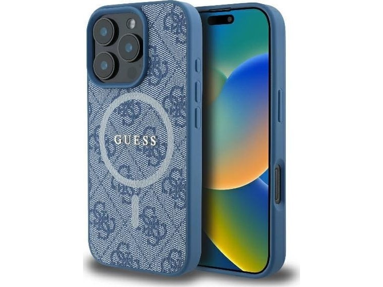 Etui Guess 4G Ring Classic Logo Magsafe Na Iphone 16 Pro - Niebieskie