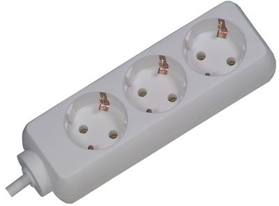 Bachmann SELLY, 1,5 m, Plast, Hvid, Plast, 3 AC stikkontakt(er), 3600 W