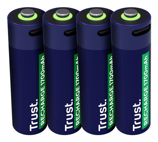 Trust 25631 Laddningsbart Batteri Aa 4 Styck 1700 Mah 2 H Kortslutning