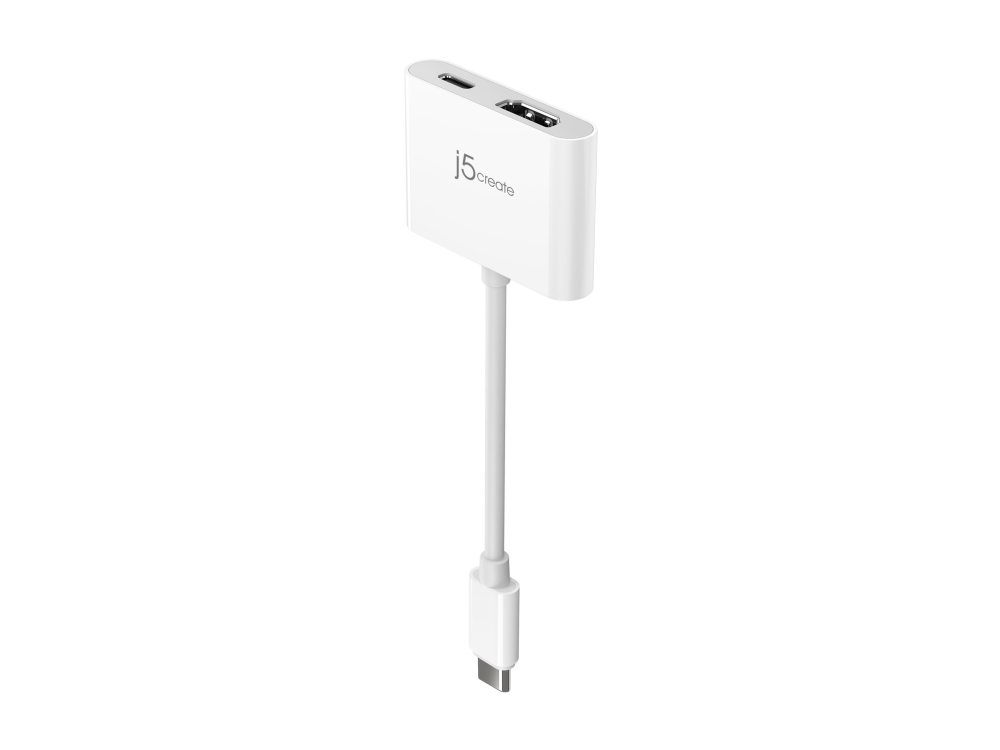 j5create JCA152 - Videokort - 24 pin USB-C hane till HDMI, 24 pin USB-C hona - 8.2 cm - vit - stöd för 4K, USB-strömförsörjning (100W), stöd för DP Alt-läge | Datorer & Surfplattor - Bärbara tillbehör - Port Replicator och dockning | GameStuff