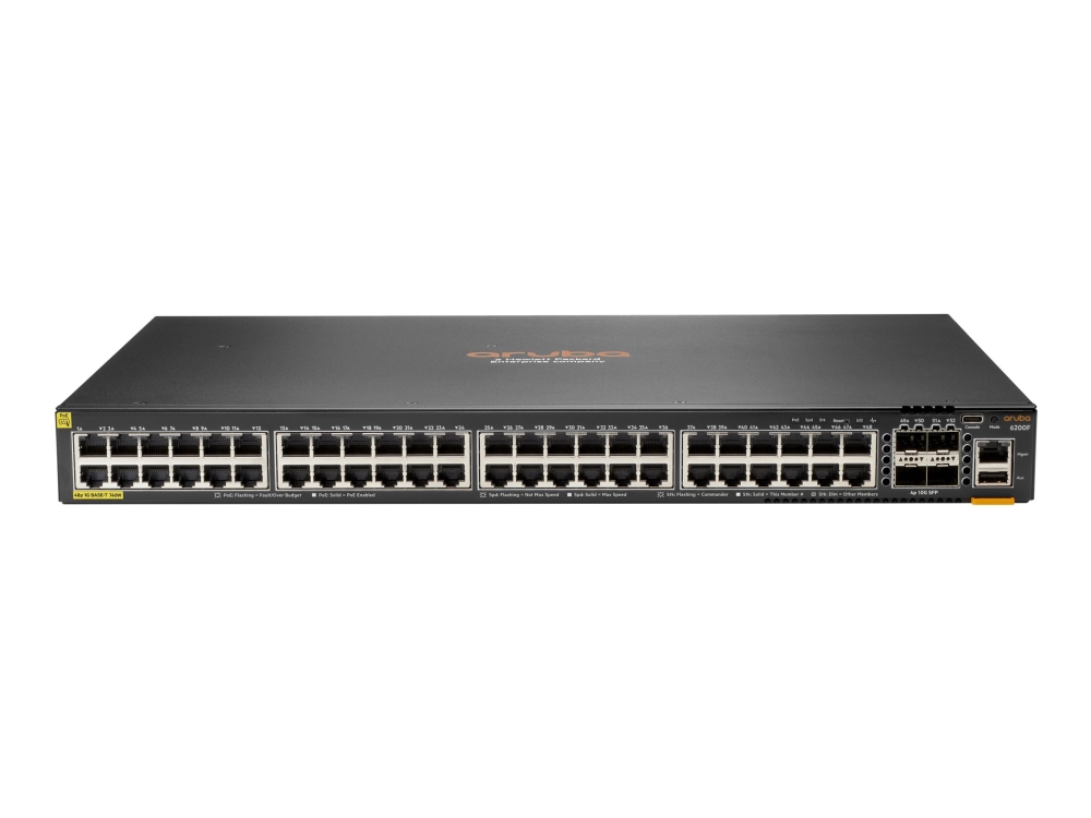 Hpe Aruba Networking Cx 6200F 48G Class4 Poe 4Sfp+ 740W Switch - Switch - Maximale Stacking-Distanz 10 Km - L3 - Managed - 48 X 10/100/1000 (Poe+) +