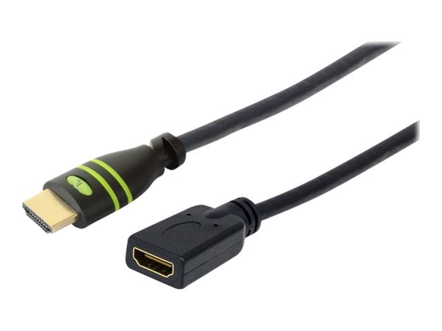 Techly - High Speed - Hdmi-Forlængerkabel Med Ethernet - Hdmi Han Til Hdmi Hun - 1.8 M - Dobbelt Afskærmet - Sort - 4K Support