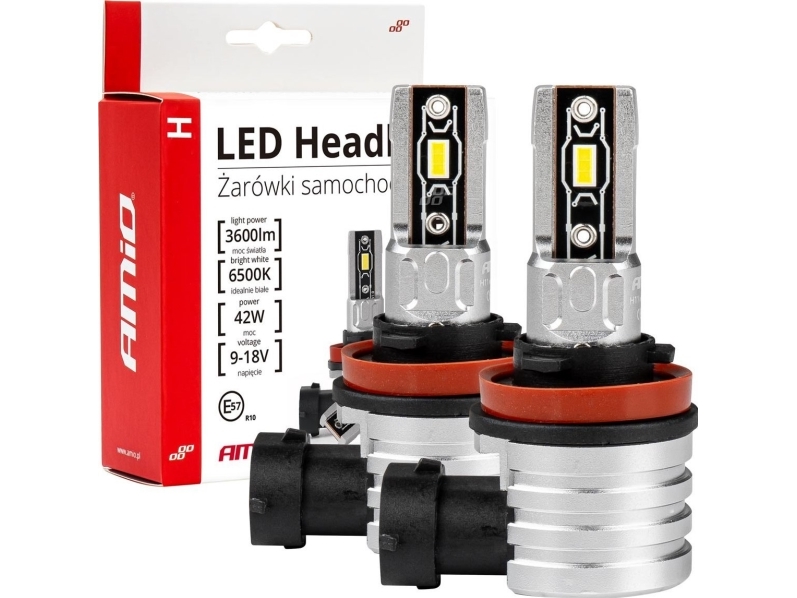 Amio Led Autolampen H-Mini Serie H8 H9 H11 H16 6500K Canbus Amio-03333