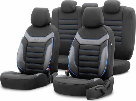 AMiO Bilstolsöverdrag set OTOM INDIVIDUAL 203 BLACK/BLUE 3-ZIP | Bilvård & Biltillbehör - Bilens Interiörutrustning - Övriga | GameStuff