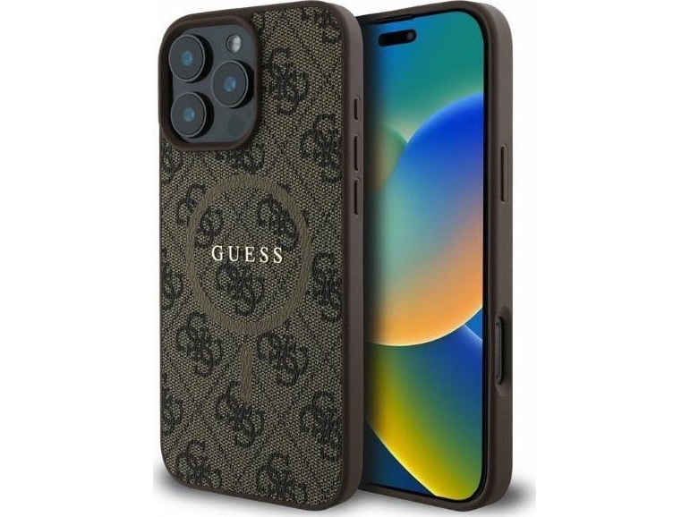 Etui Guess 4G Ring Classic Logo Magsafe Na Iphone 16 Pro Max - Brązowe