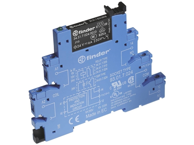 Finder Schaltrelais 38.51.3.240.0060 230 V/Ac 6 A 1 Wechselkontakt 1 St.