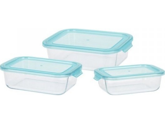 Excellent Houseware 3Er-Set Lunch-Behälter Excellent Houseware Glas
