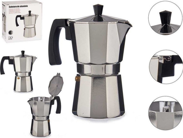 Bigbuy Home Italienische Cafeteria 3 Lky Aluminium