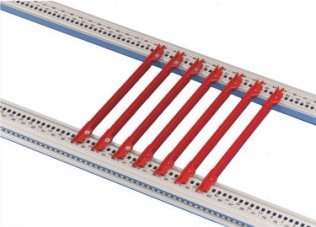 Schroff Styreskinne, Indsats 4.4, Plast, 220 Mm, Rillebredde 2 Mm, Rød, 10 Stk