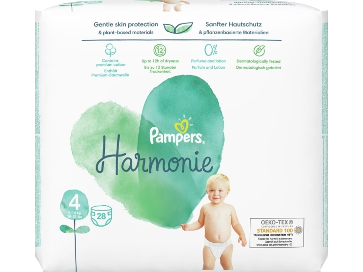 Pampers Pampers Harmonie, Size 4, 28 Pcs, Diapers, 9Kg-14Kg, 81754112