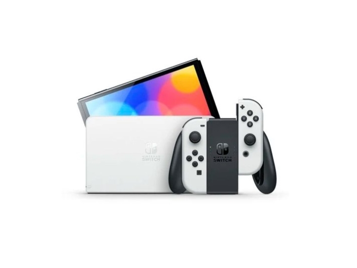 Nintendo Switch OLED Hvid Med Mario Wonder Spil