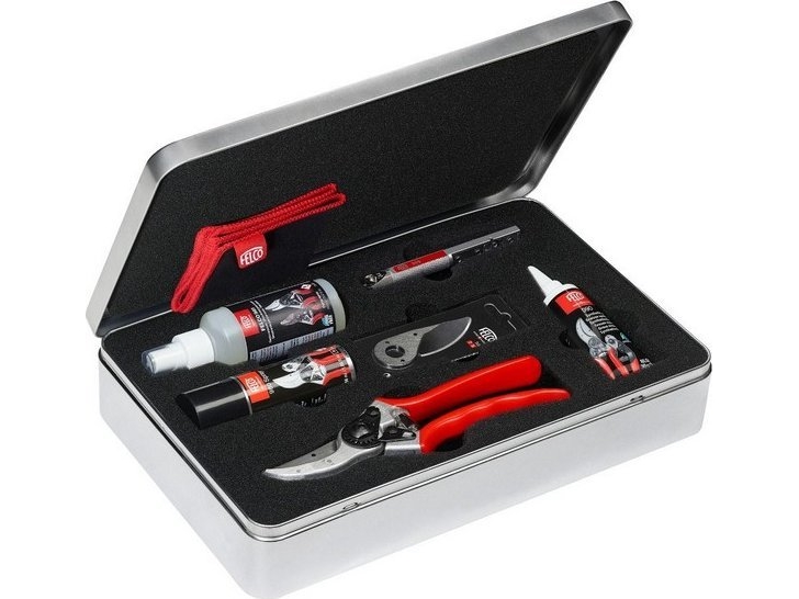 Felco vedligeholdelsessæt til beskæresaks og saks i dåse