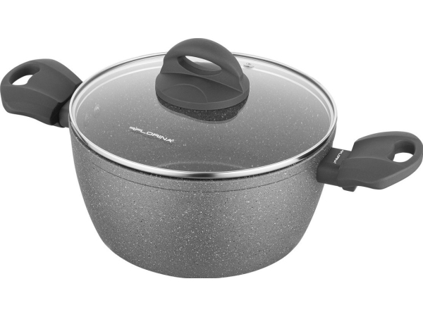 Florina Stone gryta med lock för induktion och gas Florina Lava Stone 16 cm 1,2 l | Köksutrustning - Grytor & pannor - Grytor | GameStuff