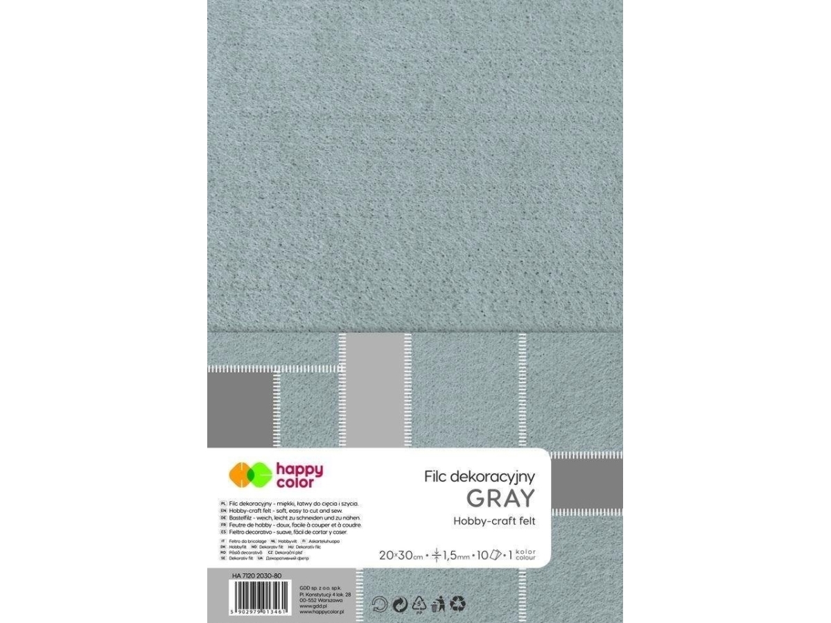 Gdd Dekorativer Filz Grau 10 Stück Happy Color