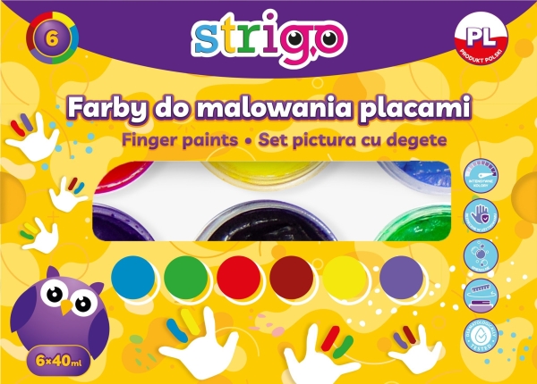 Strigo Fingermaling, 6 farver