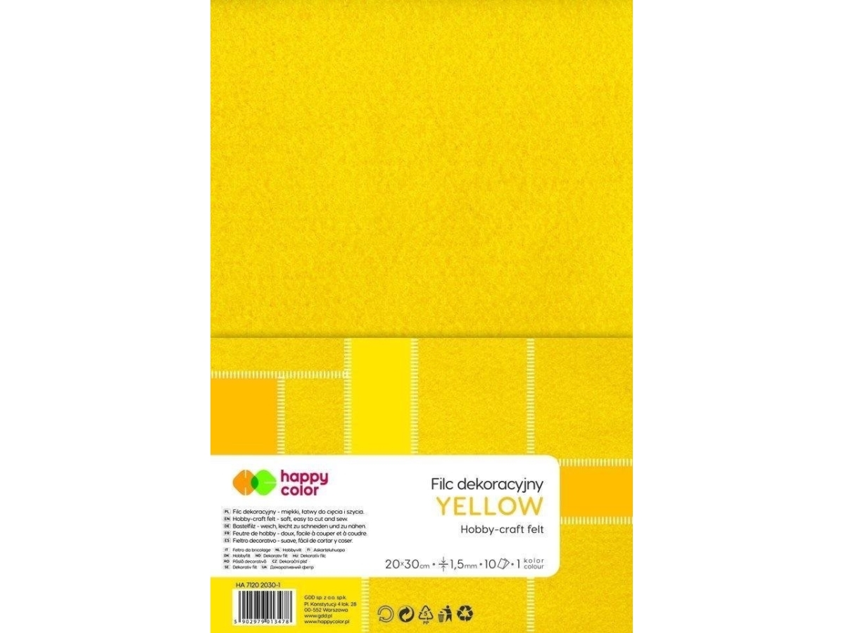 Gdd Dekorativer Filz Gelb 10St. Happy Color