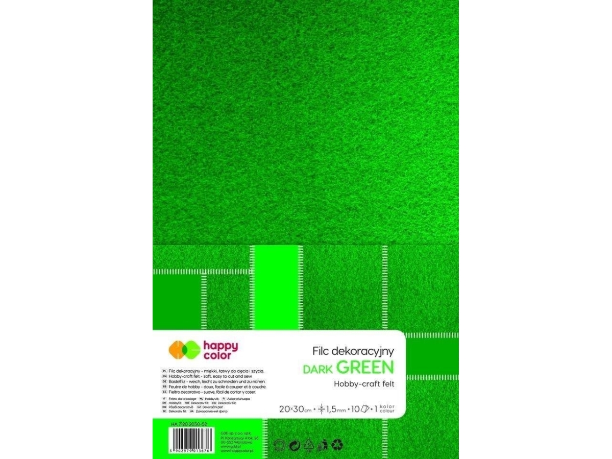 Gdd Dekorativer Filz Dunkelgrün 10 Stück Happy Color