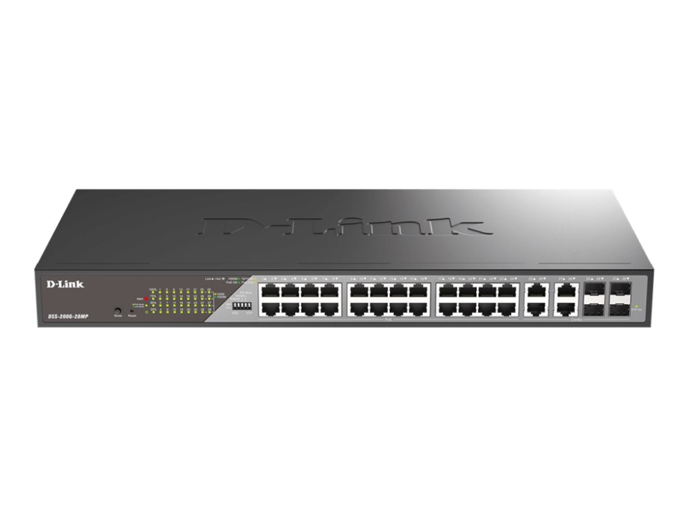 D-Link Dss-200G-28Mp, Managed, L2, Gigabit Ethernet (10/100/1000), Vollduplex, Power Over Ethernet (Poe), 1U
