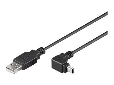Techly - Usb-Kabel - Usb (Han) Til Mini-Usb Type B (Han) Vinklet - Usb 2.0 - 1.8 M - Formet - Sort