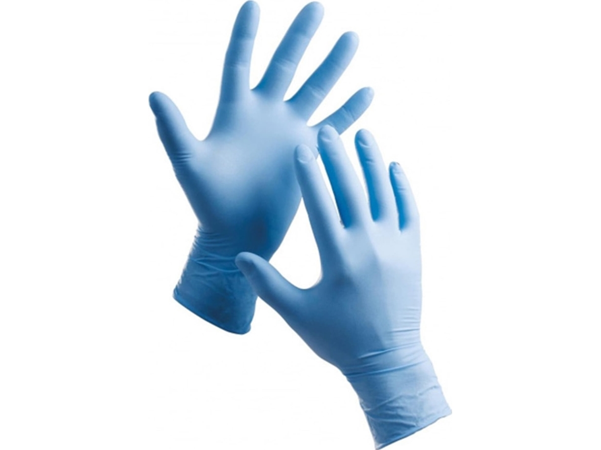 Sonstige Einweghandschuhe 8"/ M, Blau, 100 Stück, Nitril, Stern