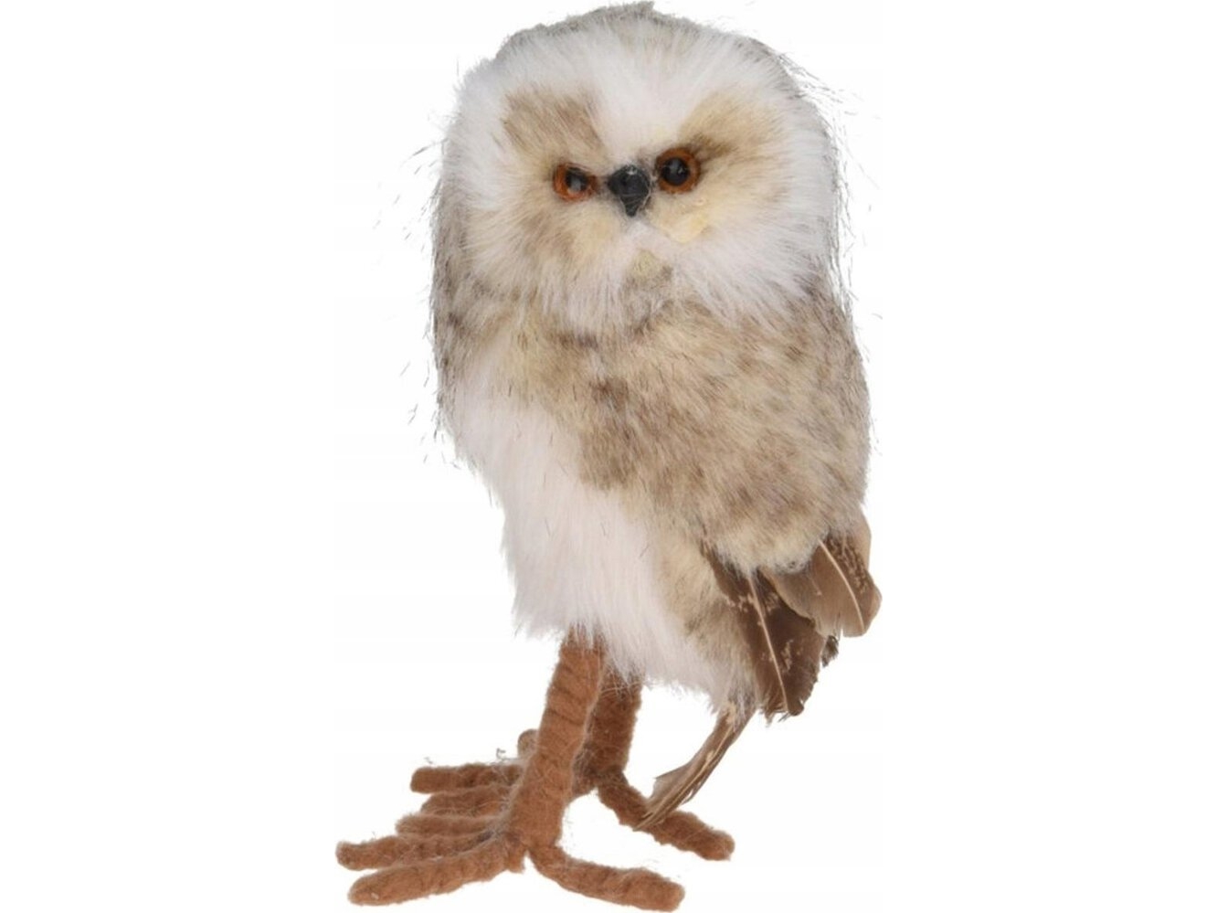 Juledekoration Dekorativt ornament sæsonbestemt stående ugle med ører brun 17cm