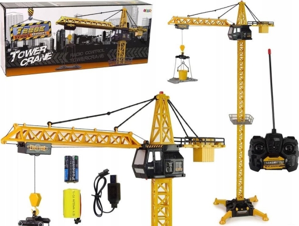 LeanToys stor kran tårn R/C fjernstyret højde 183 cm 2 niveauer