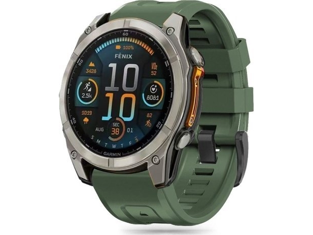 Tech-Protect Silikonecover Til Garmin Fenix 5S / 5S Plus / 6S / 6S Pro / 7S / 8 (43 Mm) Military Green