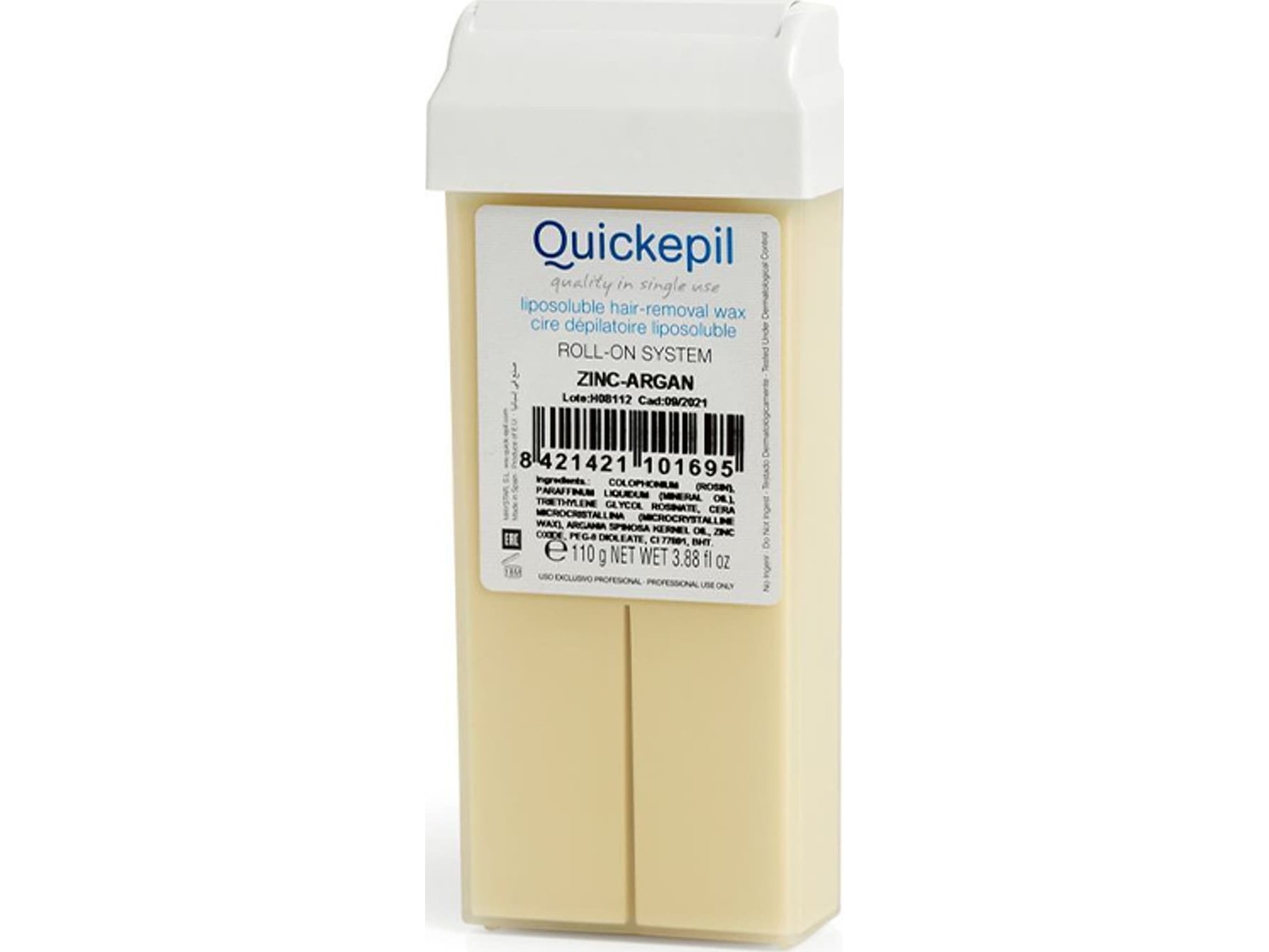 Activeshop Quickepil voks til hårfjerning rulle zink-argan 110 g
