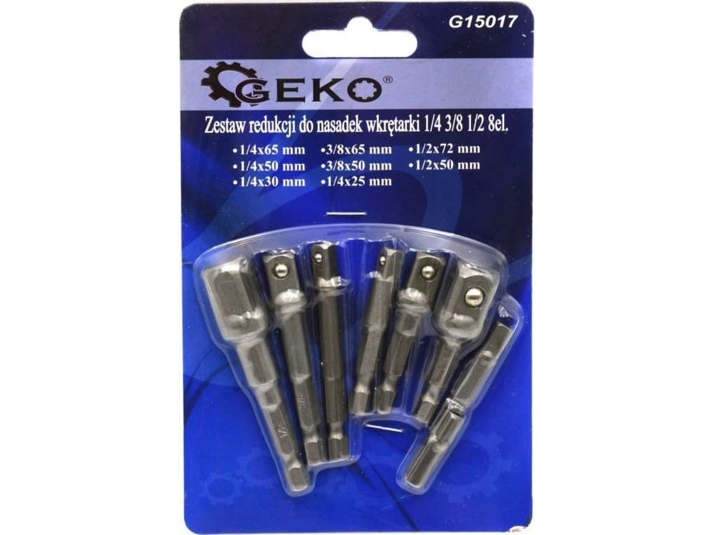 Geko Reduzier-Set Für Aufsätze 1/4 3/8 1/2 8El.(25/100) G15017