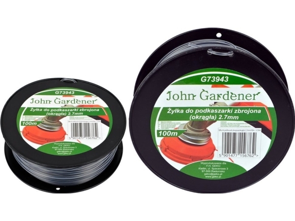 John Gardener Zylka Schneidfaden Für Rasentrimmer 2,7 Mm 100 M G73943 Rund + Kern