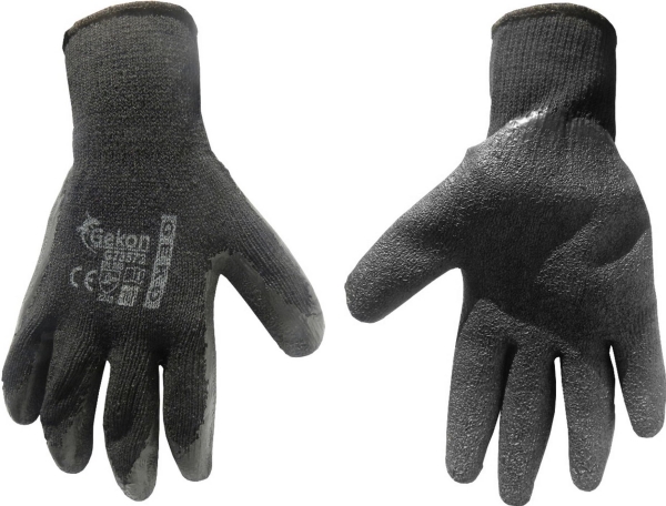 Geko skyddshandskar GEKON stl. 10/latex svarta tjocka (12/240) | Kläder & Säkerhet - Handskar - Skyddshandskar | GameStuff