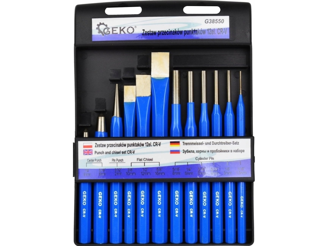 Geko mejslar och stansar (12 st) G38550 GEKO | Verktyg & Verkstad - För verkstaden - Övriga | GameStuff