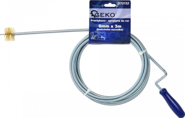 Geko PRZETYKACZ - fjeder til rør 6 mm x 3 m (end. børste)(20) G73153 GEKO