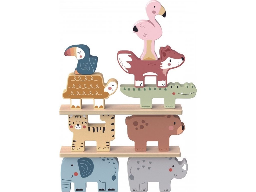 Tooky Toys Medinės Montessori kaladėlės Gyvūnėliai TOOKY TOY