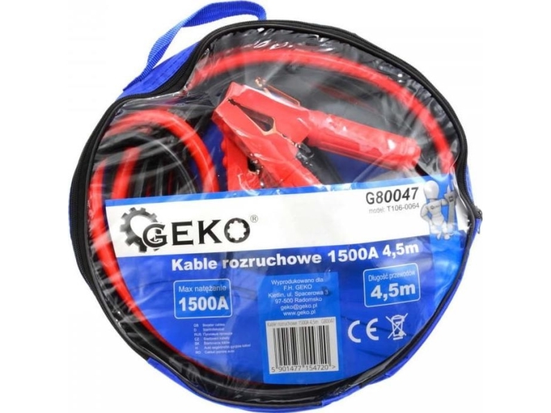 Geko TOIMITUSKAAPELIT 1500A 4.5M (5) G80047 GEKO GEKO